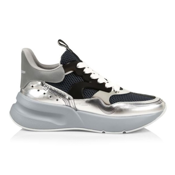 Alexander McQueen Oversized Metallic Runner Sneakers Silver Men’s EU 41/US 8 main image 9